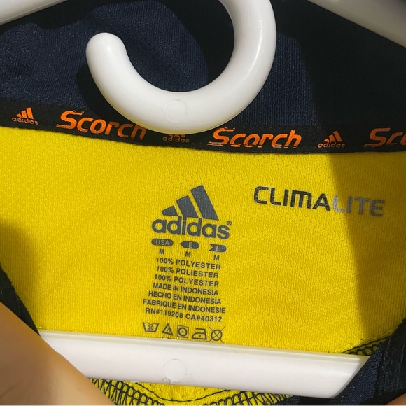 Adidas Scorch Michigan 1/4 Zip Pullover Mens Size Medium Climalite Blue GO BLUE - Picture 2 of 4